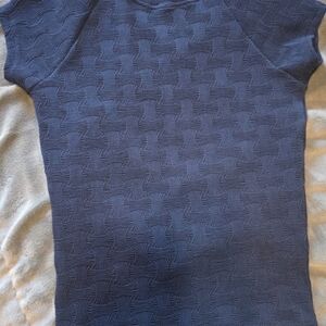 Chic Textured Navy Women's Top